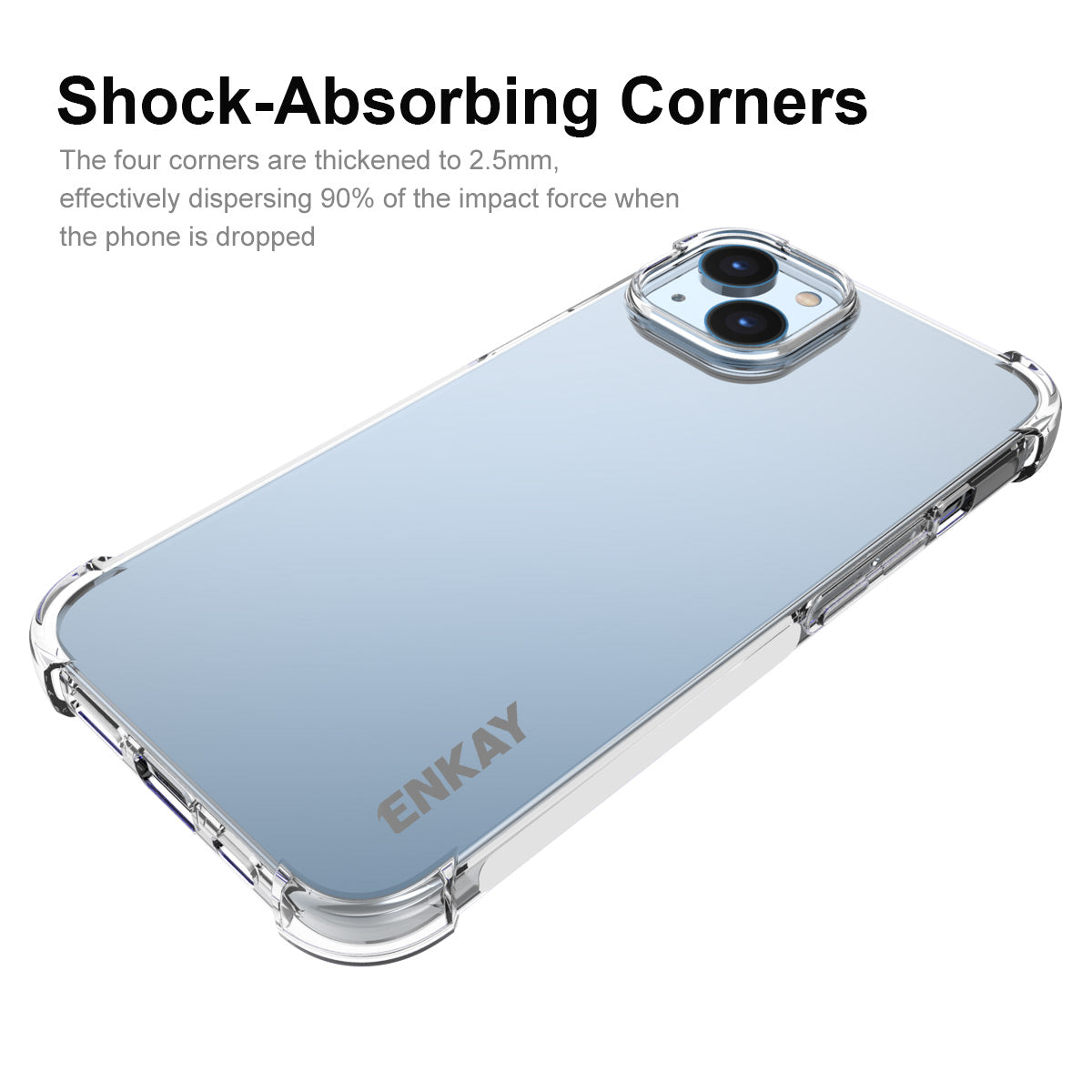 ENKAY HAT PRINCE For iPhone 14 Non-slip TPU Case Clear Phone Cover with High Aluminium-silicon Glass Screen Film ENKAY HAT PRINCE For iPhone 14 Non-slip TPU Case Clear Phone Cover with High Aluminium-silicon Glass Screen Film